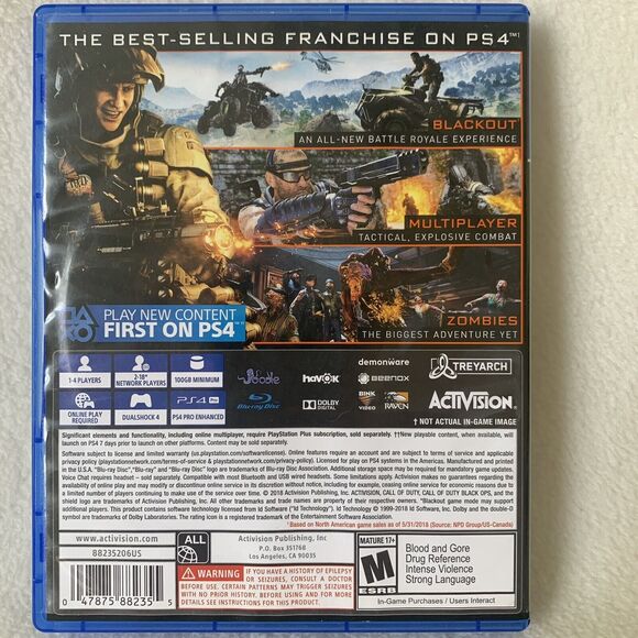 Call of Duty Advanced Warfare (Playstation 4, 2018) - Picture 2 of 6